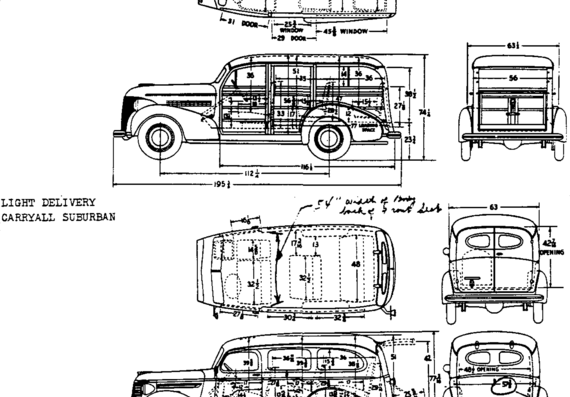 Chevrolet [15] (1939) - Шевроле - чертежи, габариты, рисунки автомобиля